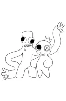 Rainbow Friends kleurplaat 1